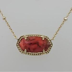 Kendra Scott Elisa Pendant neacklace in color red fuchsia magnesite